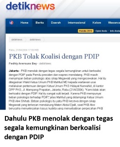dahulu PKB menolak berkoalisi dengan PDIP